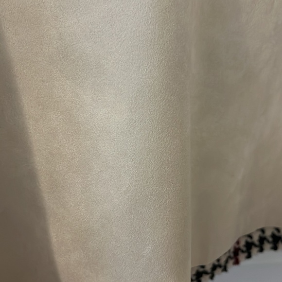 Zara Basic cream red black Houndstooth Faux Suede Camisole Tank Top L preppy - Picture 6 of 14